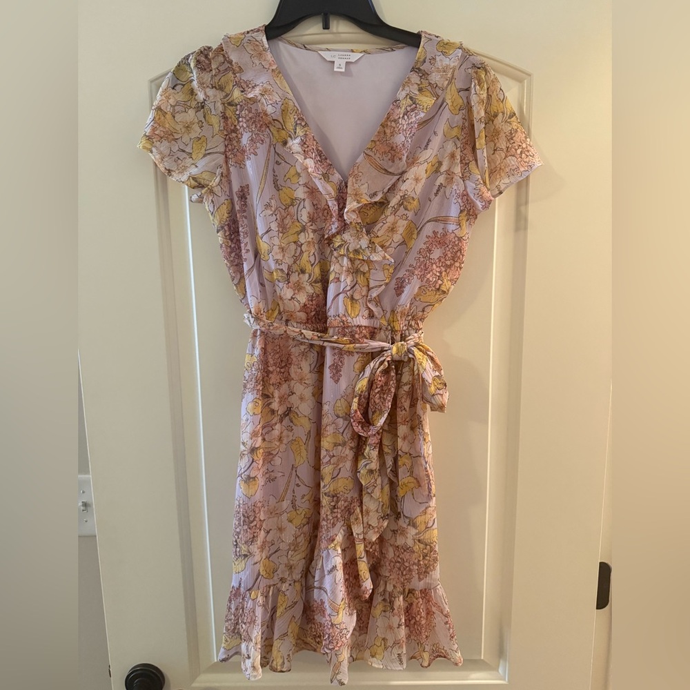 Floral Wrap Dress with Ruffle Details